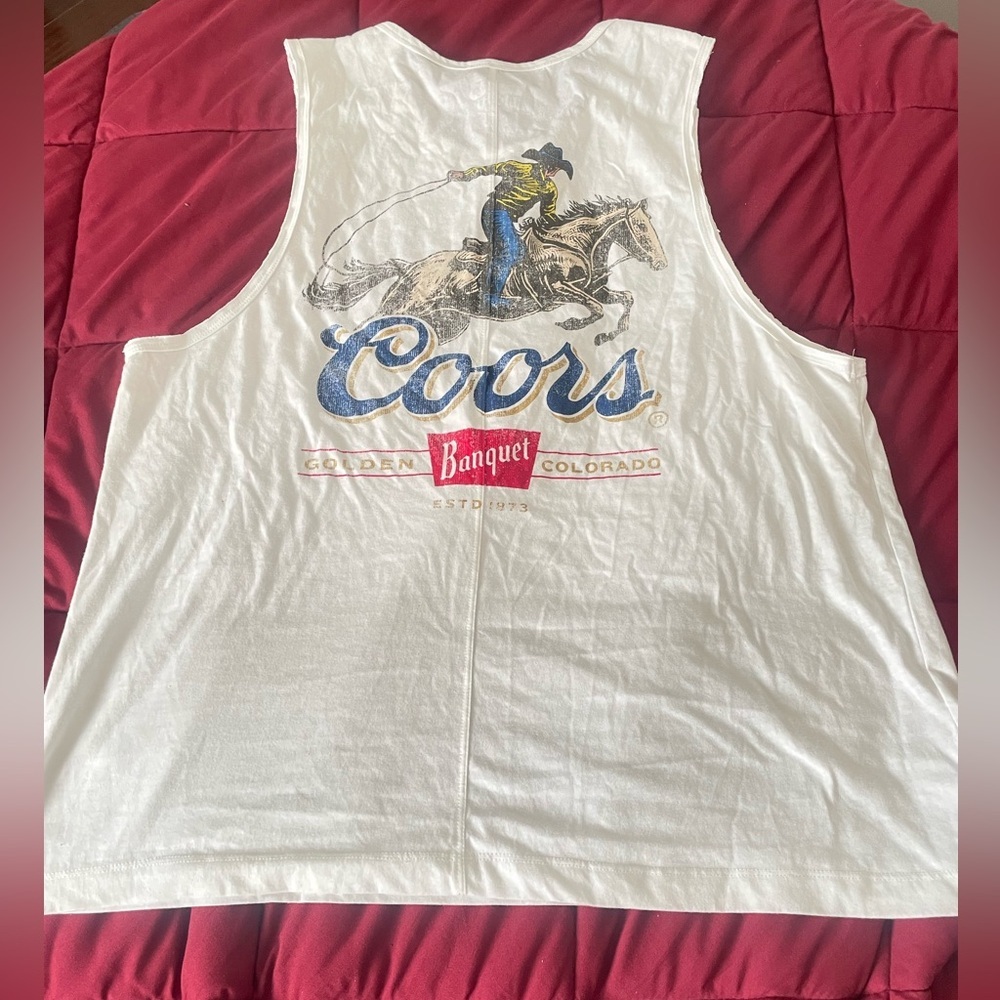 Coors Women's White Muscle Tee - Picture 4 of 5